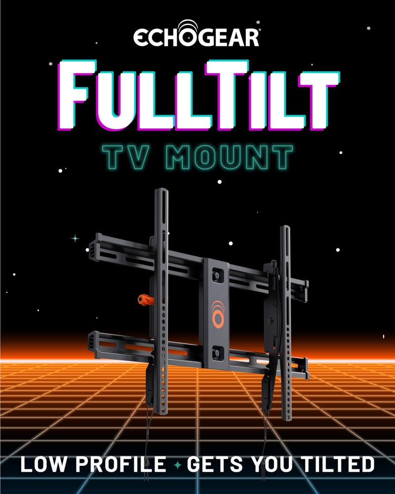 ECHOGEAR Wall Mount TV Bracket for TVs Up to 90" - Low Profile Design Tilts to Eliminate Glare - Includes Drilling Template & Can Be Leveled After Install - UL Listed for Safety - Image 2